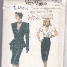 Vogue 9683 Pattern Uncut 6 8 10 Jacket Top Skirt Shoulder Pads Princess Seams Asymmetrical