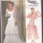 Vogue 1826 Pattern Uncut Size 8 Bust 31.5 Bridal Wedding Dress Train Shirred Bodice Lace Ruffles