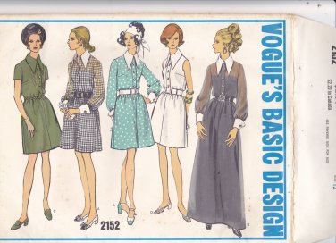 Vogue Basic Design 2152 Pattern 12 Uncut Shirtwaist Dress vintage 1960s