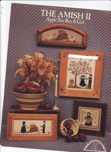 The Amish II Apple Tree Boy + Girl booklet Counted Cross Stitch Homespun Elegance