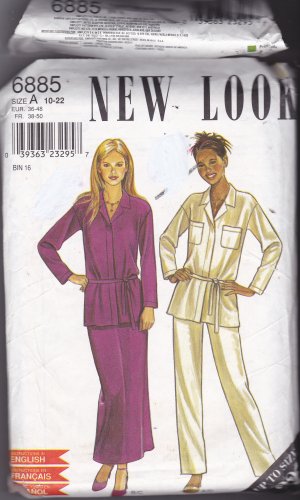 Simplicity New Look 6885 Pattern 10 12 14 16 18 20 22 Uncut Belted Hip Length Top Pants Skirt