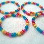 Handmade Rainbow Glass Bead Napkin Rings Set of 4