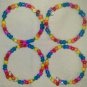 Handmade Rainbow Glass Bead Napkin Rings Set of 4