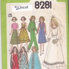 Simplicity 8281 Pattern Uncut 11.5 inch Fashion Doll Barbie Bride Cape Bell Bottoms Tiered Dress