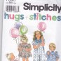Simplicity 7643 Pattern Uncut Toddlers 2 3 4 Jumpsuit Dress Puff Sleeves Contrast collar