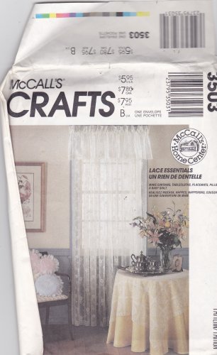 McCall's 3503 Pattern Uncut Lace Essentials Curtains Tablecloth Placemat Pillow Baby Quilt