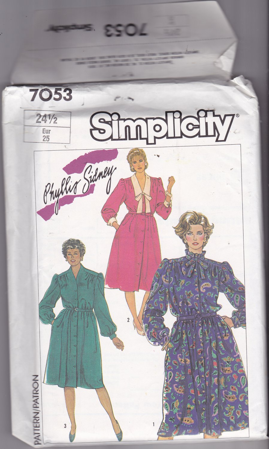 Simplicity 7053 Pattern 24-1/2 (Plus/Half) bust 47 Uncut Shirt Waist Dress