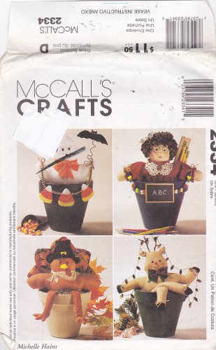 McCall's 2334 Pattern Halloween Thanksgiving Fall Decor Flower Pot Pals