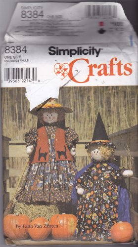 Simplicity 8384 Pattern Halloween Witch Scarecrow Doll and Clothes Halloween Fall
