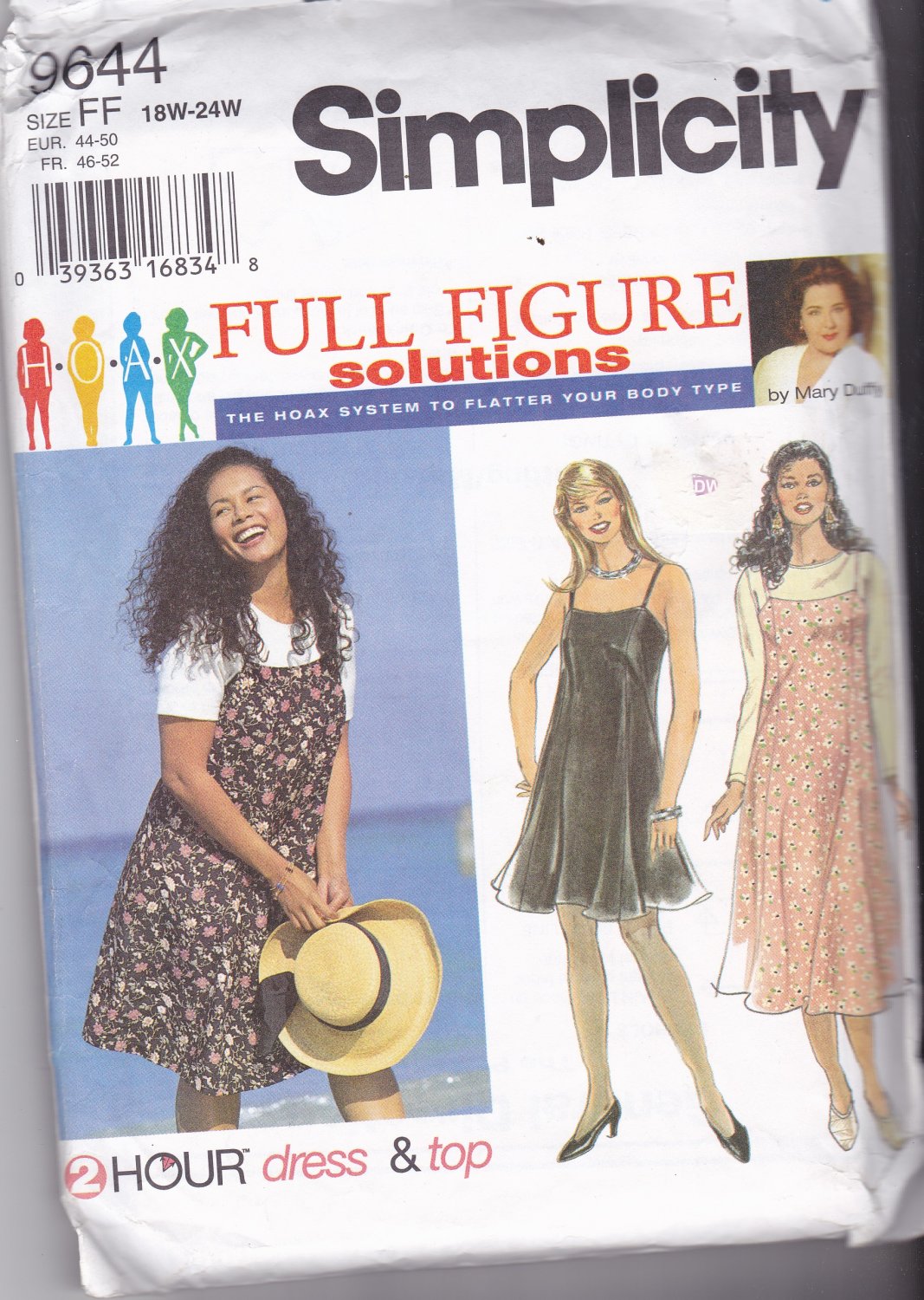 Simplicity 9644 Pattern 18W 20W 22W 24W Plus Uncut 2 Hour Dress and Top Mary Duffy