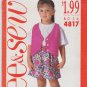 Butterick See & Sew 4817 Pattern Uncut 2 3 4 Lined Vest Shorts Top Shirt Toddlers