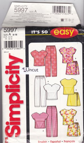Simplicity 5997 Pattern Uncut 8 10 12 14 16 18 Summer Separates Easy to Sew