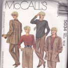 McCall's 5034 Pattern Uncut 10 12 Loose Fit Jacket Back Inverse Pleat Skirt Top
