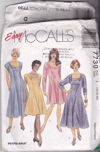 McCall's 7730 Pattern Uncut 42 44 46 bust 46 48 50 Princess Seam Dress Plus