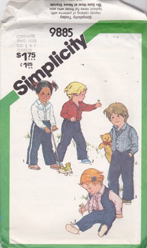 Simplicity 9885 Uncut sizes 1/2, 1 Jeans Western Shirt Reversible Vest Vintage 1980s