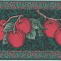 D W Wallcovering Border 0113 Apples Blossoms Dark Green Red 3.75 in x 4 yards Fruit