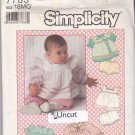 Simplicity 7783 Uncut 18 months Baby Infant Top Apron Dress Pants Panties Ruffles Puffy Sleeves