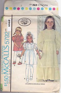Vintage McCall Pattern 5792 Girls' Special Occasion Dress Laura Ashley 7