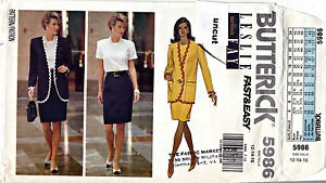 5986 Butterick Pattern 12 14 16 Uncut Fast Easy Jacket Top Skirt Suit Leslie Fay