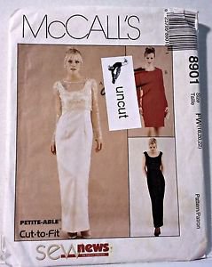 McCall Pattern 8901 Lined Long or Short Sheath Dress Top 18 20 22 Uncut Formal