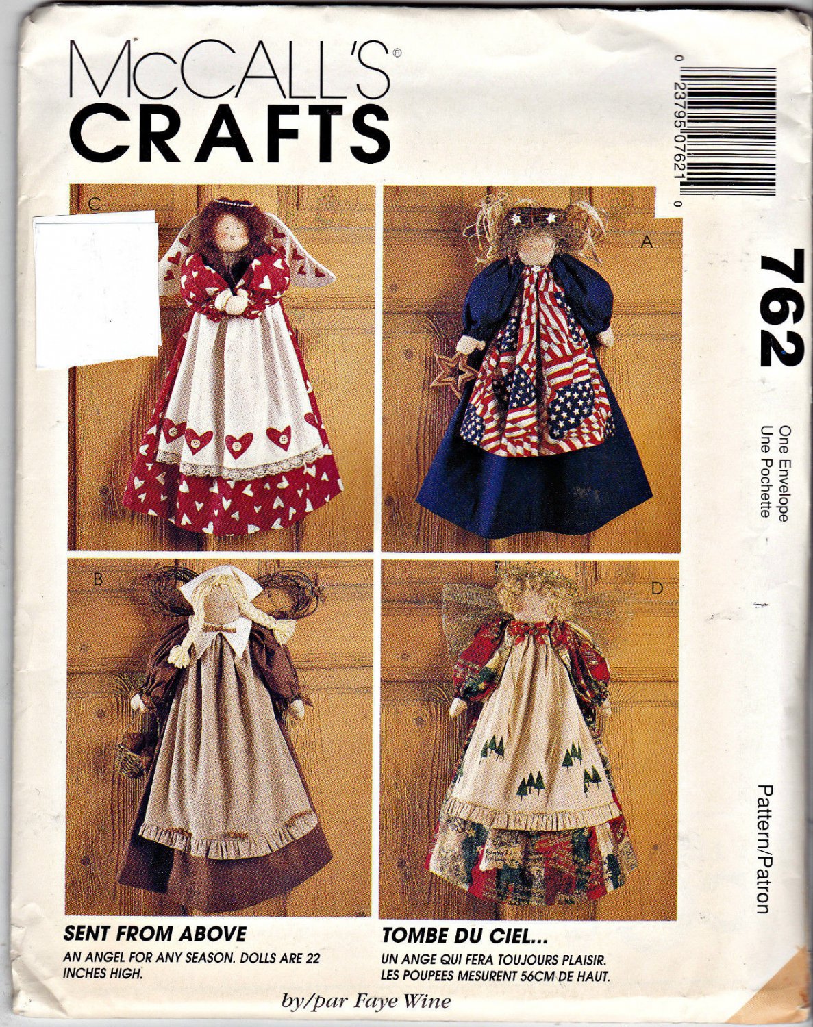 762 McCalls Crafts Pattern Sent From Above Angels Uncut