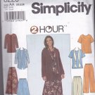 Simplicity 8226 XS S M Uncut Separates Top Flared Gored Skirt Pants Scarf Modest