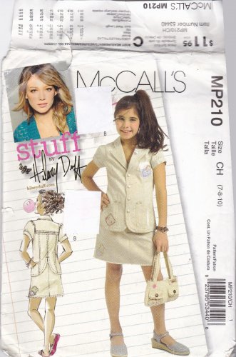 McCall MP210 Girl's Jacket Skirt Sewing Pattern size 7 8 10 uncut Hilary Duff