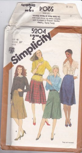 Simplicity 5204 Pattern skirts size 10 uncut gored, box and inverted pleats