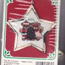 New Berlin Co. Counted Cross Stitch Ornament Kit 1579 Bears with Tree Star Shaped Frame