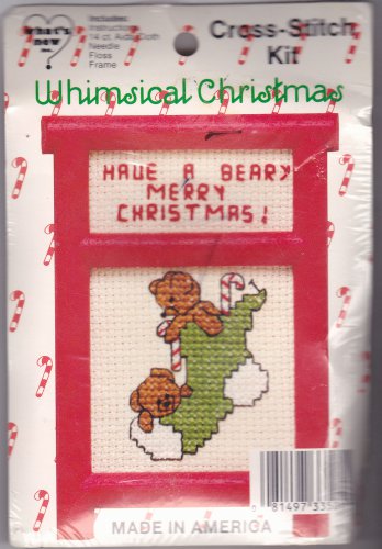 New Berlin Co. Counted Cross Stitch Ornament Kit 033501 Beary Merry Christmas