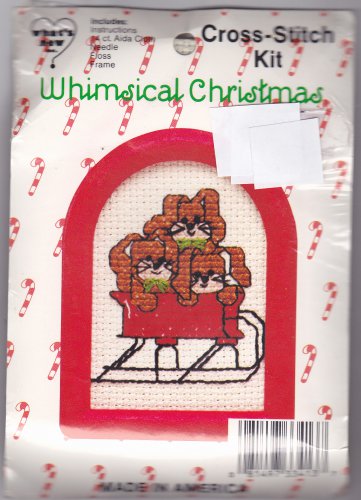 New Berlin Co. Counted Cross Stitch Ornament Kit 033413 Sleigh Ride Bunnies