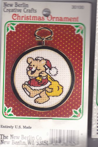 New Berlin Co. Counted Cross Stitch Ornament Kit 30100 Bear with Sack