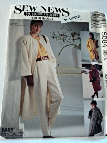 McCall 5084 Pattern Lined Coat in 3 Lengths 14 16 Medium Uncut