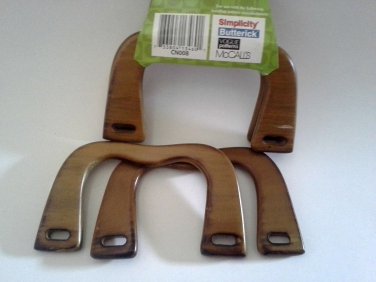 Purse n alize it Purse Handles 5.75 x 3.375 inches brown wood 2 pairs