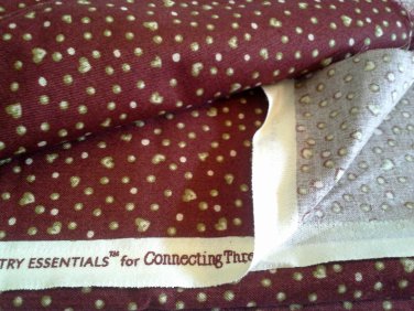 Saltbox Village Connecting Threads Cotton Quilting Fabric 3/4 y Tiny Hearts Maroon