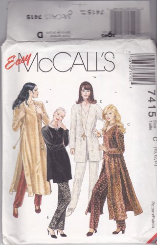 McCall's 7415 uncut 10 12 14 Long Tunic Pants Dressy