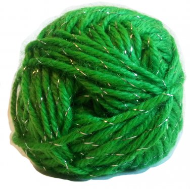 Acrylic Sparkle Yarn Green 1.75 oz 50g 90 yd 82 m Worsted Weight 4