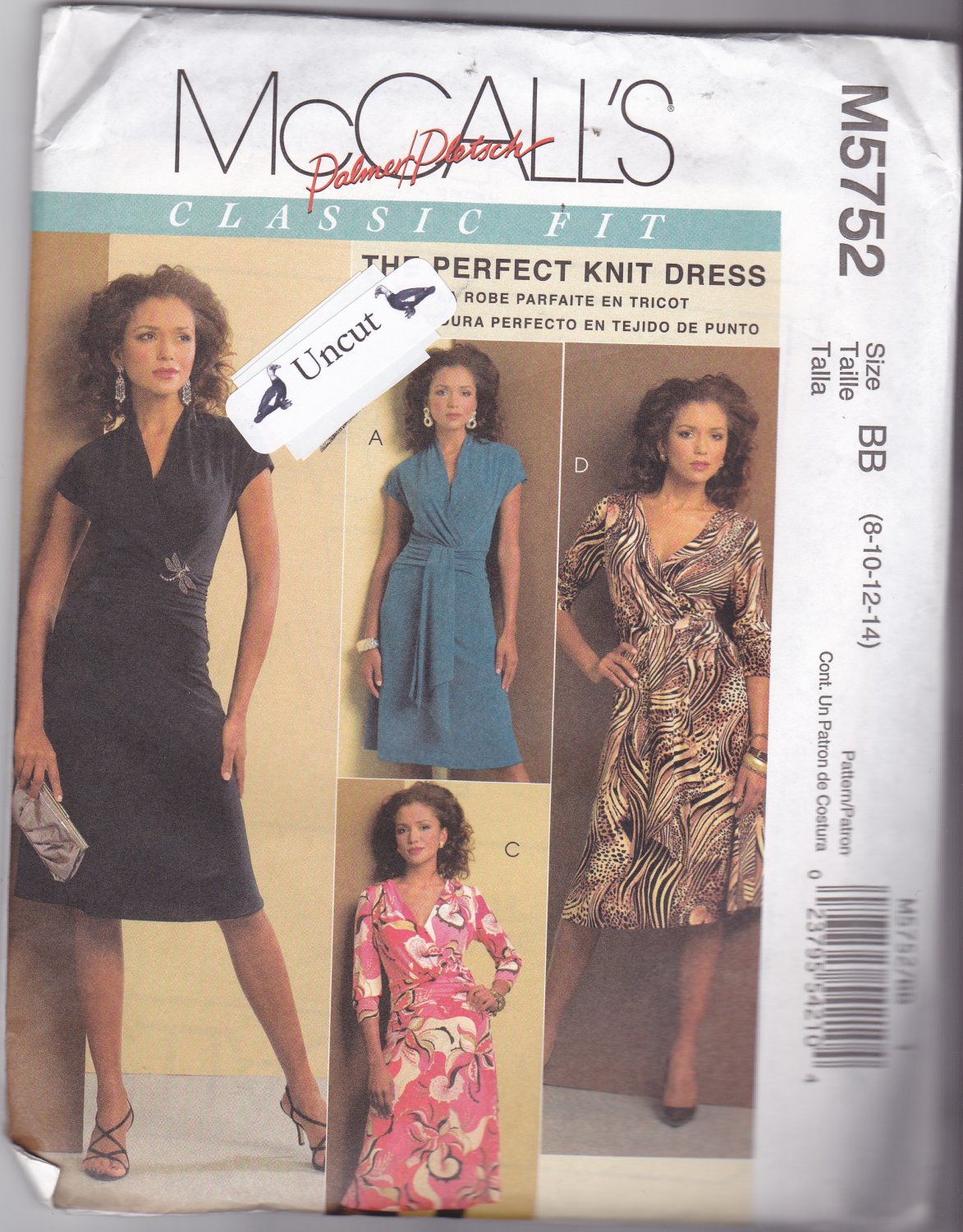 McCall M5752 Pattern Uncut Palmer Pletsch Perfect Knit Dress 8 10 12 14