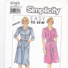 Simplicity 9146 Pattern 6 8 10 12 14 Button Front Dress Shirtdress Uncut