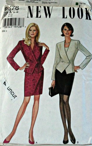 Simplicity New Look 6578 Pattern Unlined Jacket Skirt 2-Piece Dress 8 10 12 14 16 18 Uncut