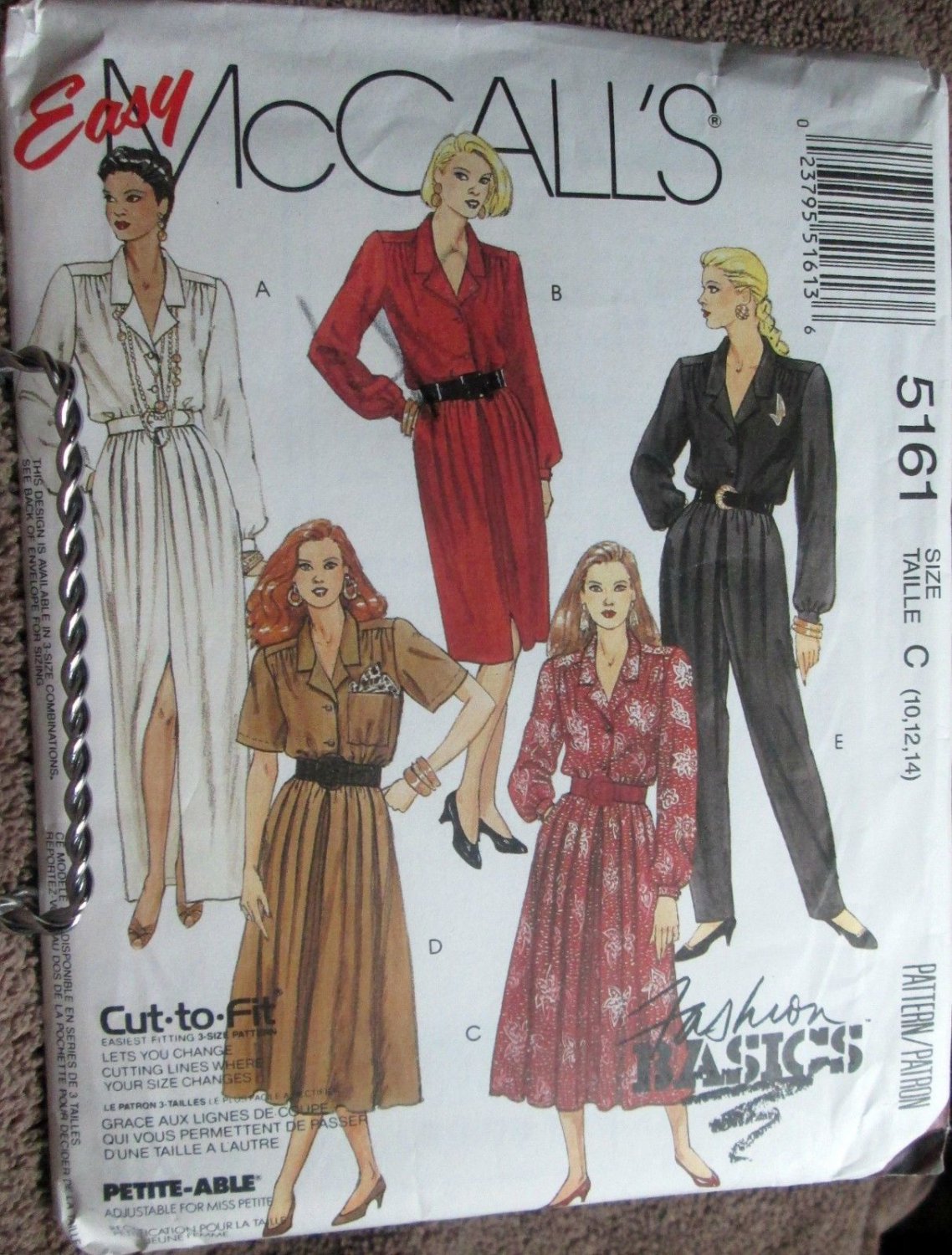 McCall 5161 Dresses Jumpsuit Pattern 10 12 14 uncut Easy Sewing