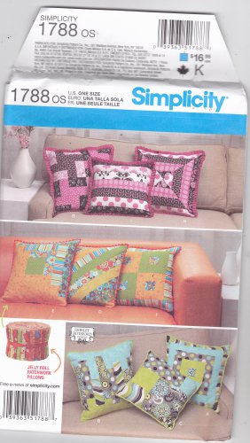 Simplicity 1788 Pattern Uncut 14 16 18 inch Patchwork Pillows Jelly Roll Shirley Botsford