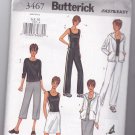 Easy Butterick 3467 Pattern Hoodie Workout Exercise Gym Tops Pants 6 8 10 uncut
