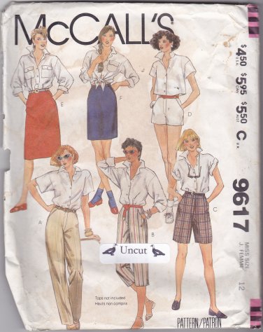 McCall 9617 Uncut Pants Capris Bermuda Shorts Skirts 12