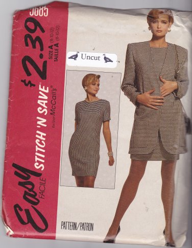 McCall's Stitch n Save 5685 Pattern 8 10 12 Uncut Jacket Chemise Dress