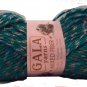 Gala Mixed Fiber Striped Teal Taupe Yarn 50g Blue Green