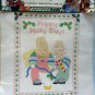 Daisy Kingdom Bucilla Stamped Cross Stitch Sampler Fabric Happy Holly Days