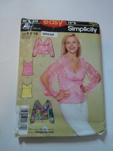 Simplicity 4227 Easy Silky Pullover Tops 8 10 12 14 16 18 uncut