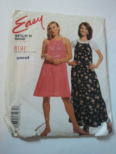 Stitch 'N Save 8197 Easy Pullover Dress Pattern 8 10 12 14 uncut