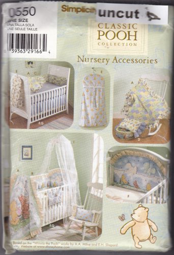 Simplicity 0550 Classic Pooh Collection Nursery Accessories Pattern Uncut